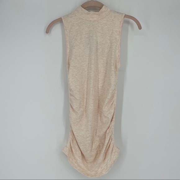 Fabletics Light Pink Mock Neck Ruched Dress - Picture 1 of 4
